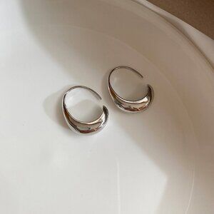 New C-shaped earrings, simple style, gold French earrings